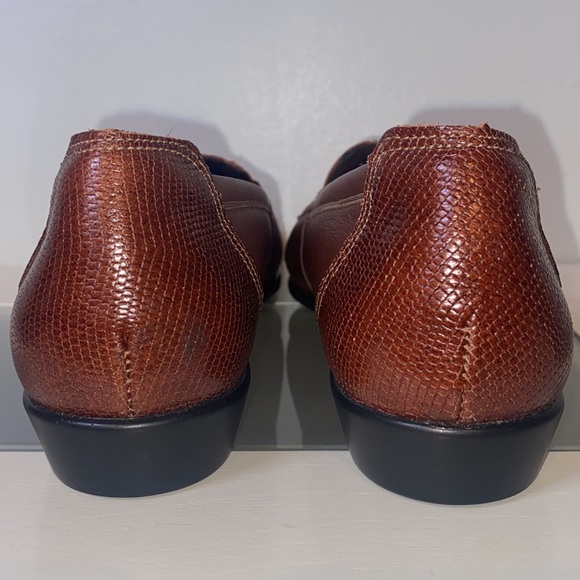 SAS Penny Loafer Slip On Brown Snake Skin Print Shoe- Sz 8 Narrow - Picture 7 of 13